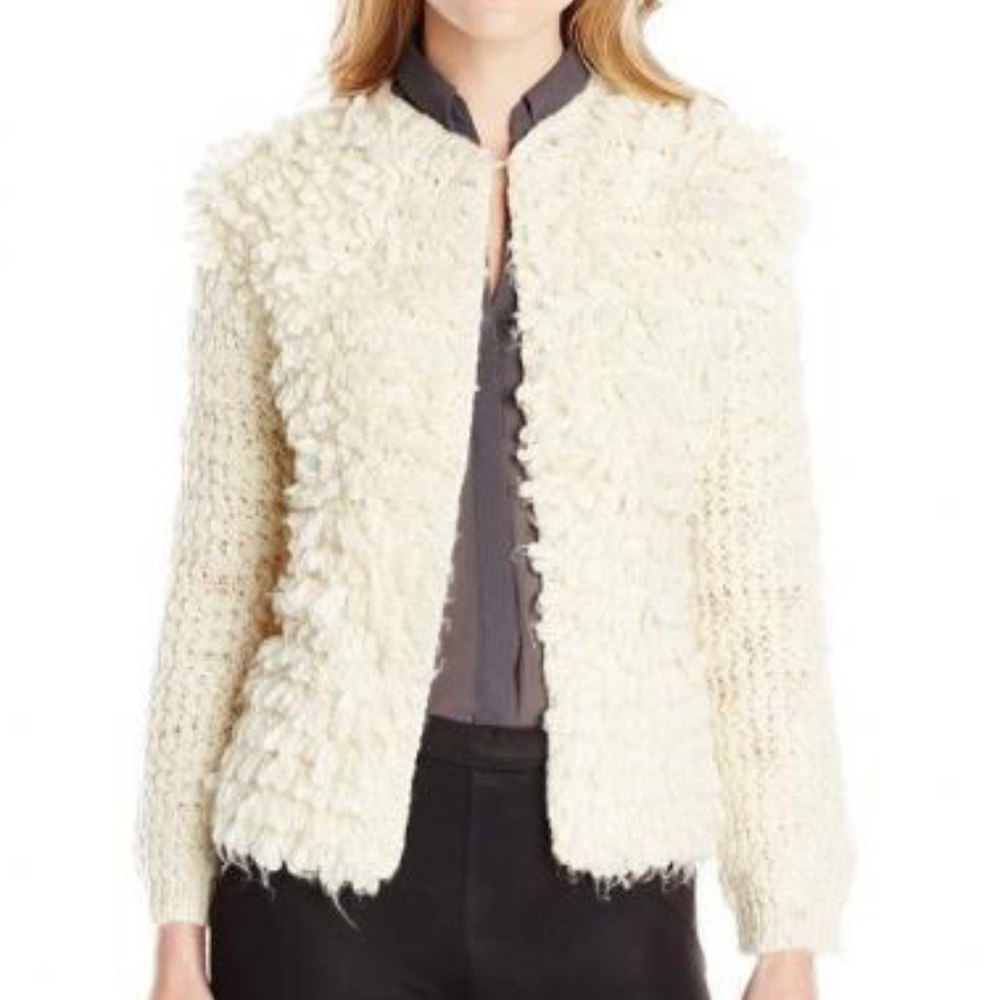 Trina Turk bulky wool cardigan sweater coat - Picture 2 of 10